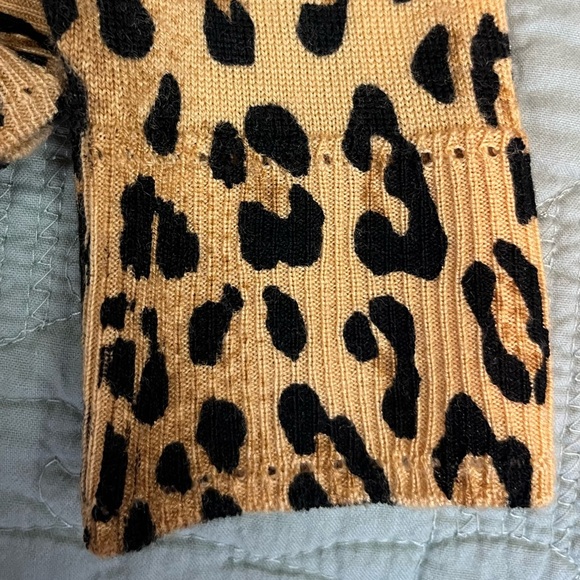 Milly Of New York Vintage 100% Merino Wool Leopard Print Cardigan Size Small - Picture 12 of 13